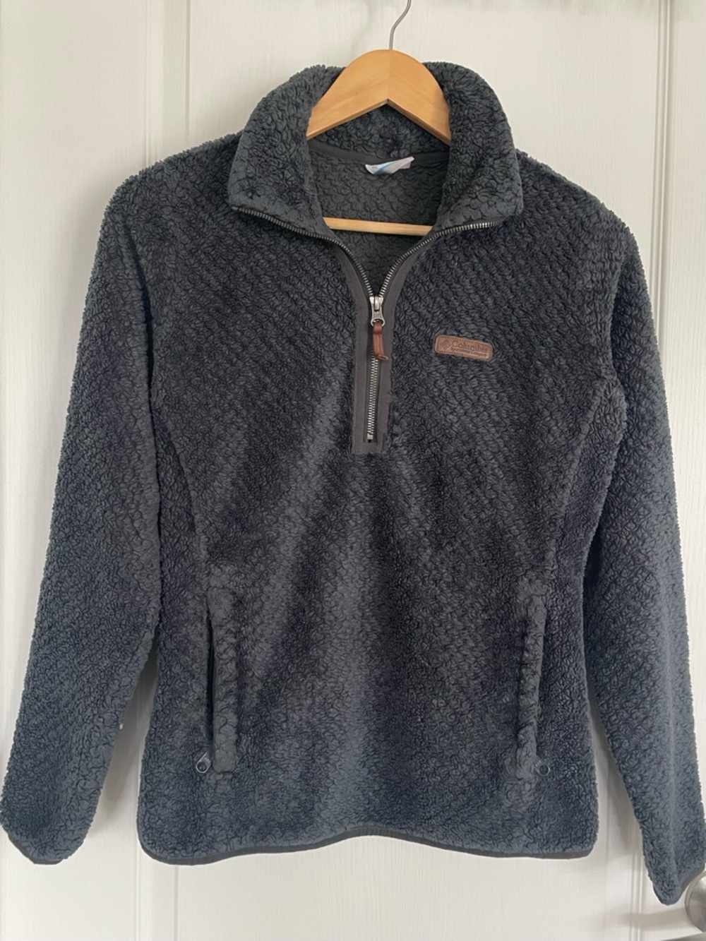 Columbia Women Charcoal Sherpa Quarter-Zip Pullover Size S